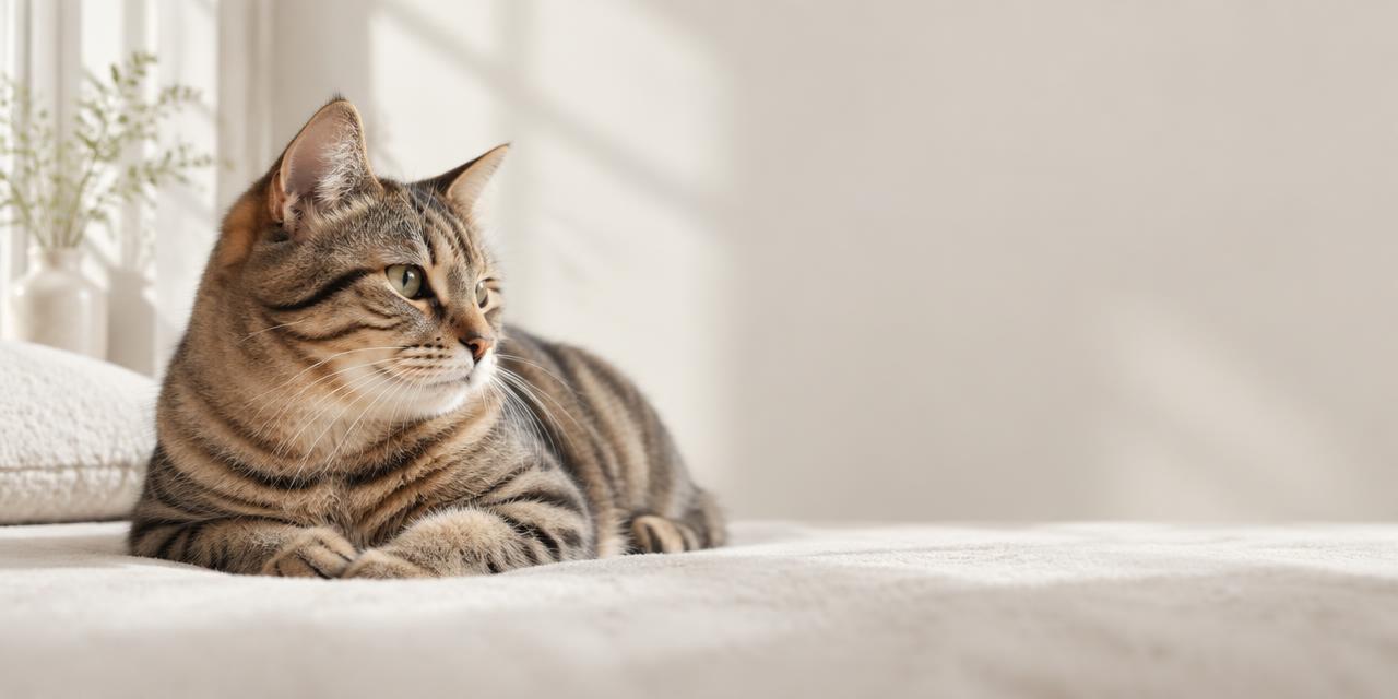 A tabby cat resting in soft daylight